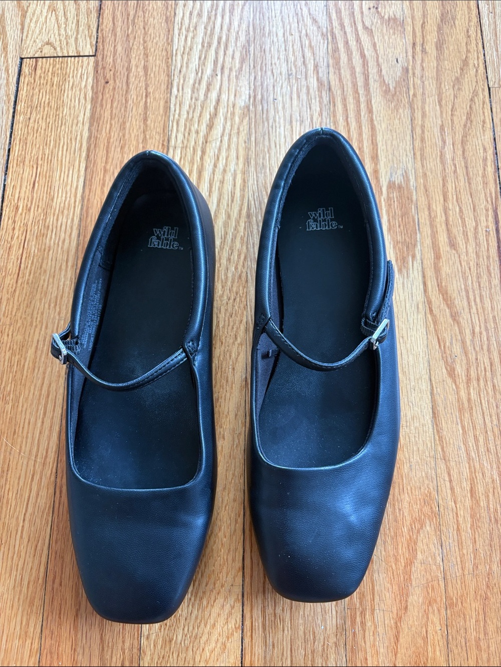 wild fable Black Mary Jane Style Ballet Flats with Buckle Strap